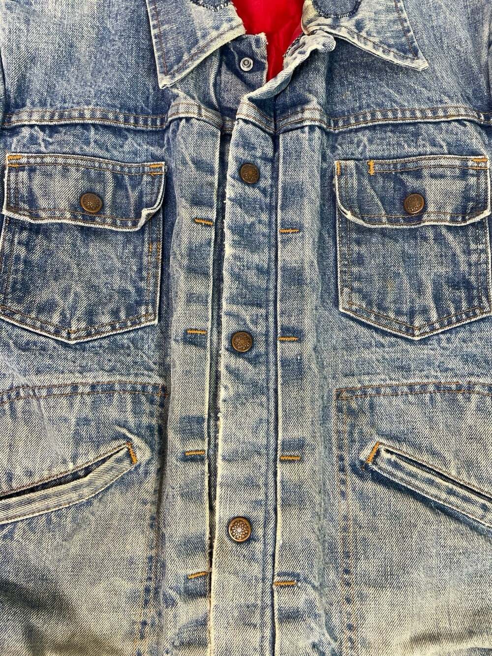 Vintage 1970s JCPenney Indigo Super Denim Quilt Lined Trucker Jacket - Picture 9 of 14